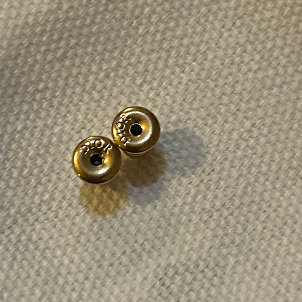 DIOR CHARDONS EARRINGS Gold-Finish Metal and White Resin Pearls - Picture 7 of 8